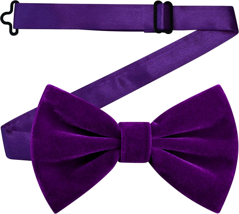 Branduce Velvet Bow Ties for Men Adjustable Pre-tie Bowtie Tuxedo Bowties for Wedding - Image 3